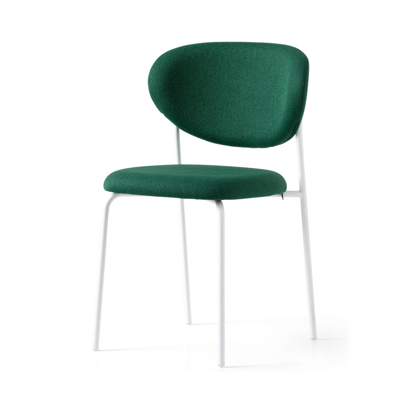 Cozy Upholstered Chair with Metal Frame, Matt Optic White, Taupe