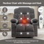  Fauteuil inclinable de massage surdimensionné pour adultes avec massage chauffant, port USB et 2 porte-gobelets, tissu gris ardoise-1473160203