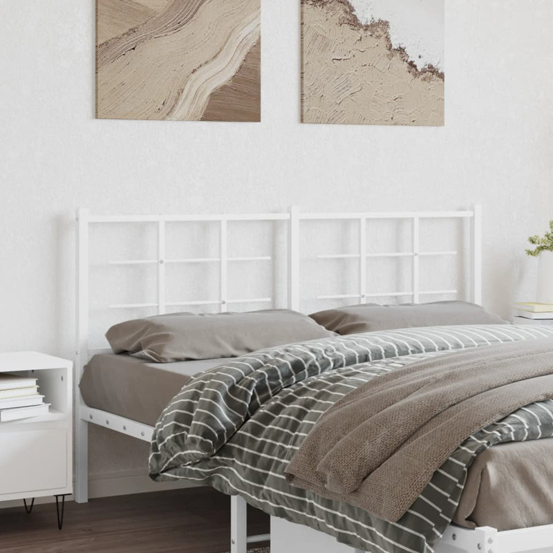 Melayna Metal Headboard, Kingsize - 160 x 200 cm, White