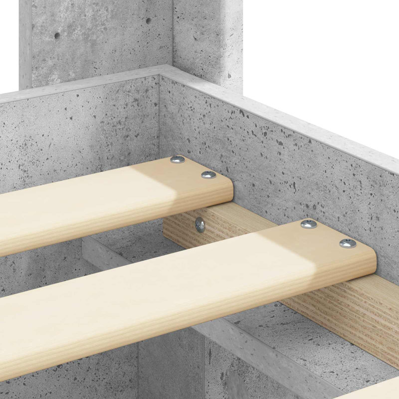 Bed Frame, Double (4'6), Concrete Grey