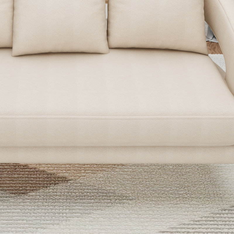 Causeuse l 53,7 po moderne avec dossier ouvert avec 3 coussins, Beige