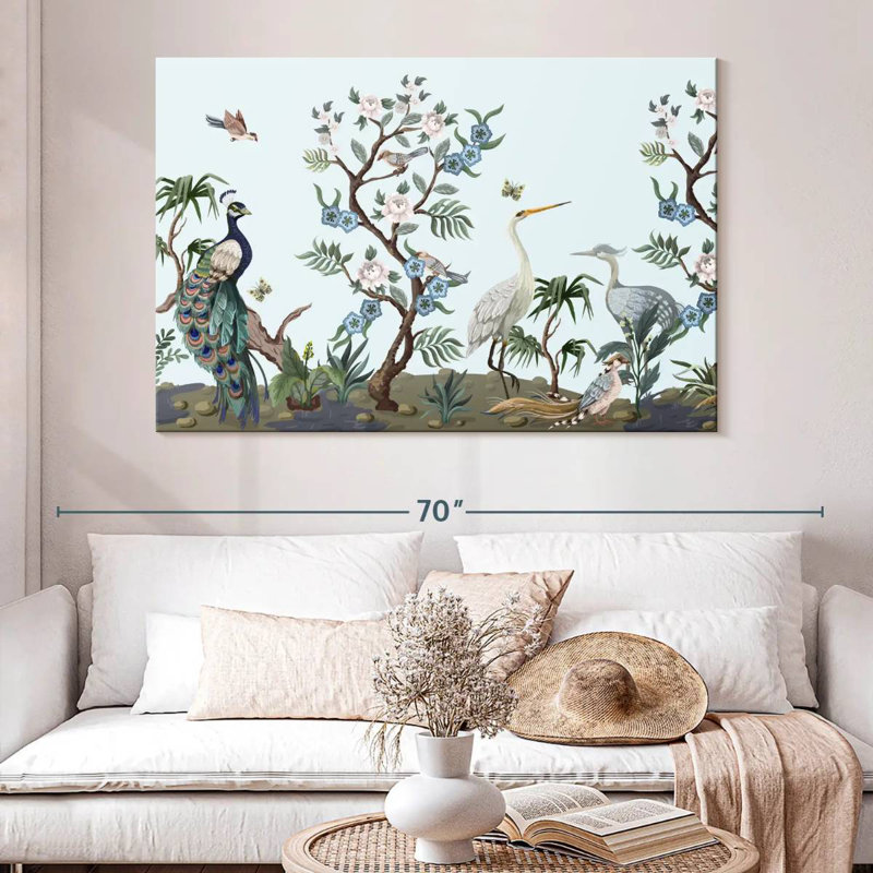 Oiseaux de style chinois Brampt, H 34 po x l 51 po