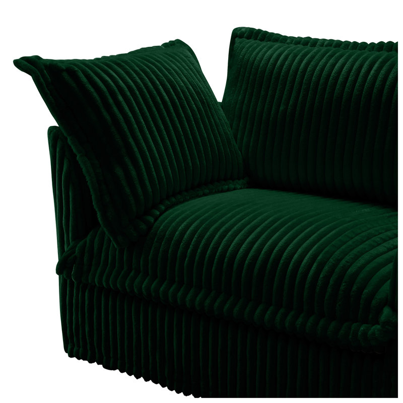 Canapé modulaire à 2 places avec repose-pieds en velours côtelé l 83,4 "x P 55" x H Urban Ins
