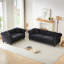 Chaise 5 places moderne en velours avec finitions artisanales, coussins confortables en mousse à ressorts, boutons d'inspiration vintage, pieds en bois brun