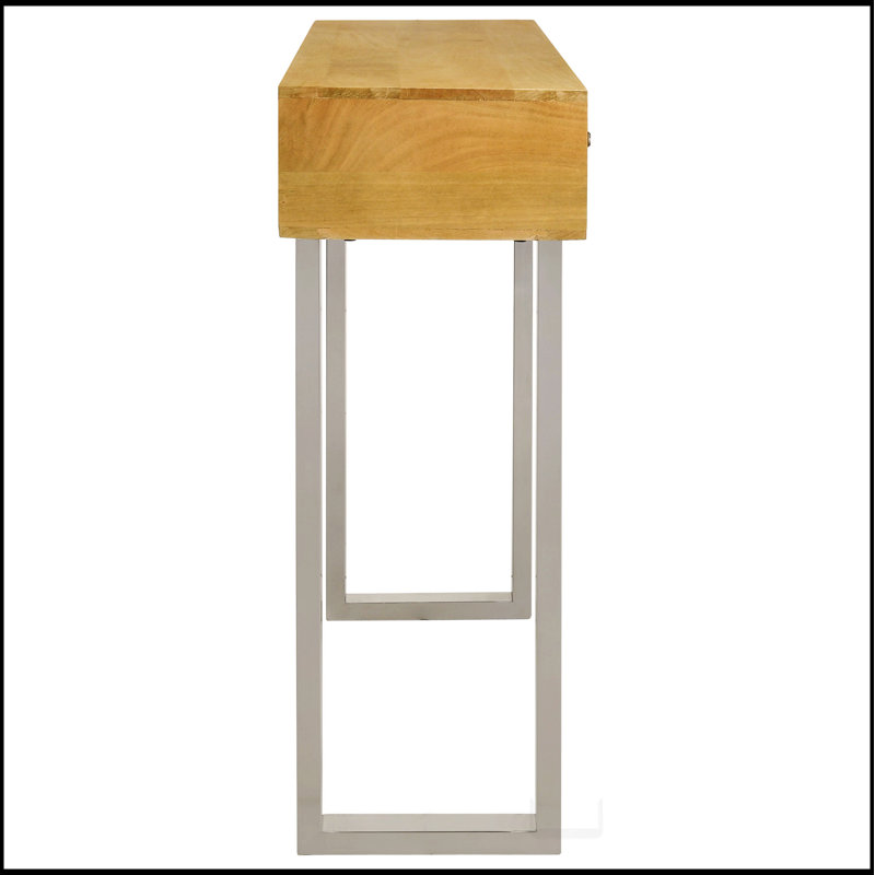 Harmony Natural and Silver 2-Drawer Console Table