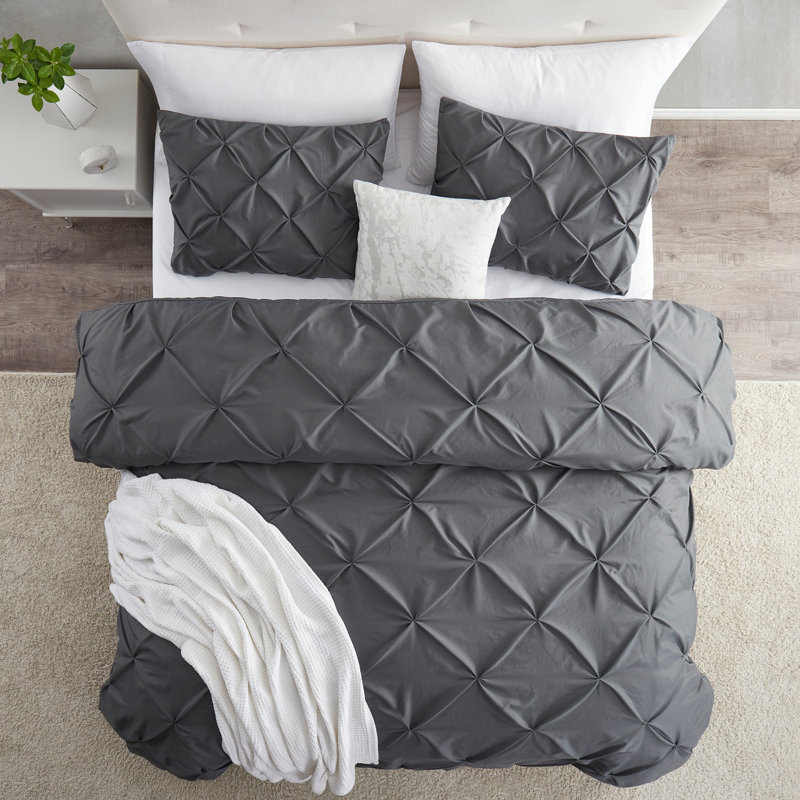 Polyester Duvet Cover & Insert, Queen Duvet + 3 Additional Pieces, Gray