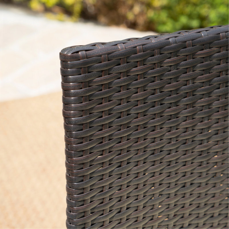 [Ensemble de 2] FAUTEUIL EN PE WICKER, Beige, Brun
