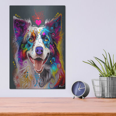Art mural en métal Winston Porter «Happy Border» par Dean Russo
