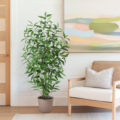 Arbre artificiel d'eucalyptus artificiel de 4 pi avec verdure réaliste pour la décoration intérieure et extérieure