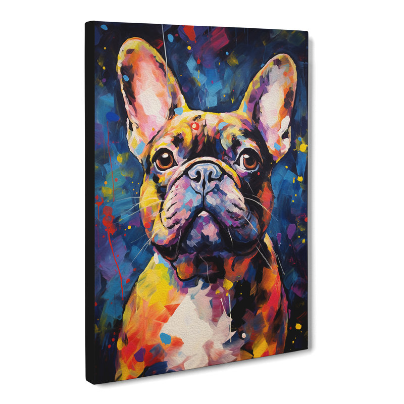 French Bulldog Expressionism - No Frame Print, 60cm H x 40cm W x 3cm D