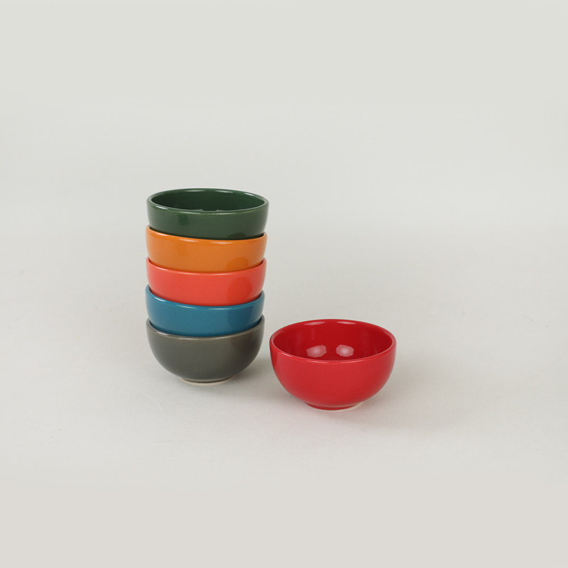 Ensemble de bols en céramique 6 pièces, 3,1 po, 3,7 oz liq. 100% céramique, antibactérien et facile à nettoyer | Résistant aux chocs thermiques, va au lave-vaisselle et au micro-ondes | Parfait pour servir des collations, des sauces et de petites po