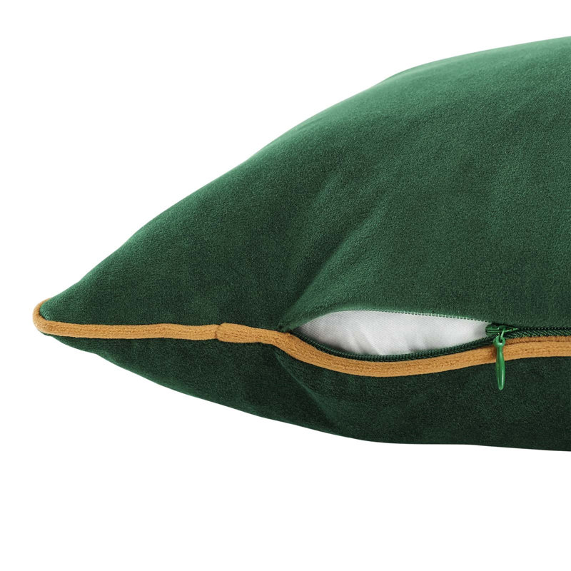 Coussin décoratif en velours Accentately Performance par Modway, Vert / cognac, 19,5 po x 19,5 po