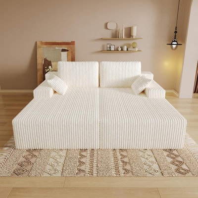 Canapé surdimensionné de 80,3 po de largeur, méridienne rembourrée avec accoudoirs carrés, canapé-lit modulaire Cloud, siège profond, aucun assemblage requis, canapé-lit moderne pour lire dans la chambre à coucher