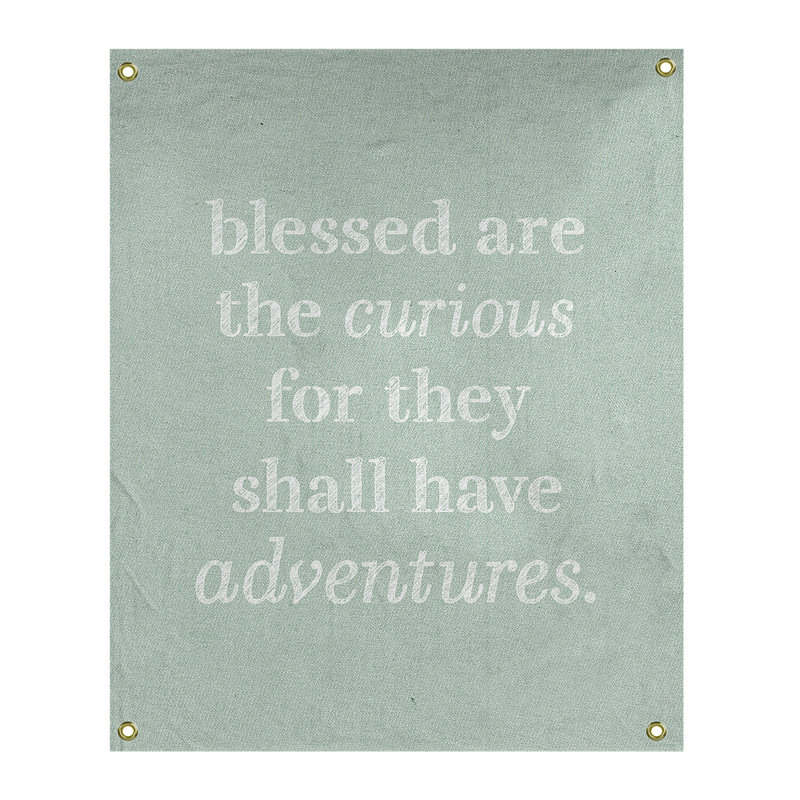 Tapisserie citation manuscrite en polyester, Vert / blanc, H 36 po x l 26 po