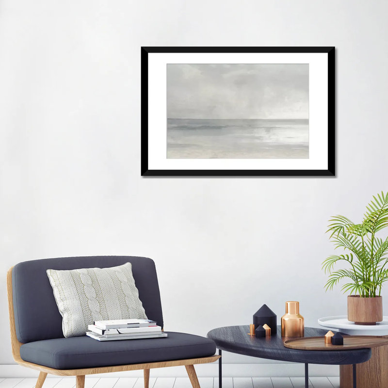 «Pastel Seascape II» par Christy Mckee, impression sur toile tendue, H 24 po x l 32 po, Impression encadrée, Black
