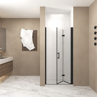 Shower Door, Bathroom Tempered Glass Shower Door With Aluminum Frame