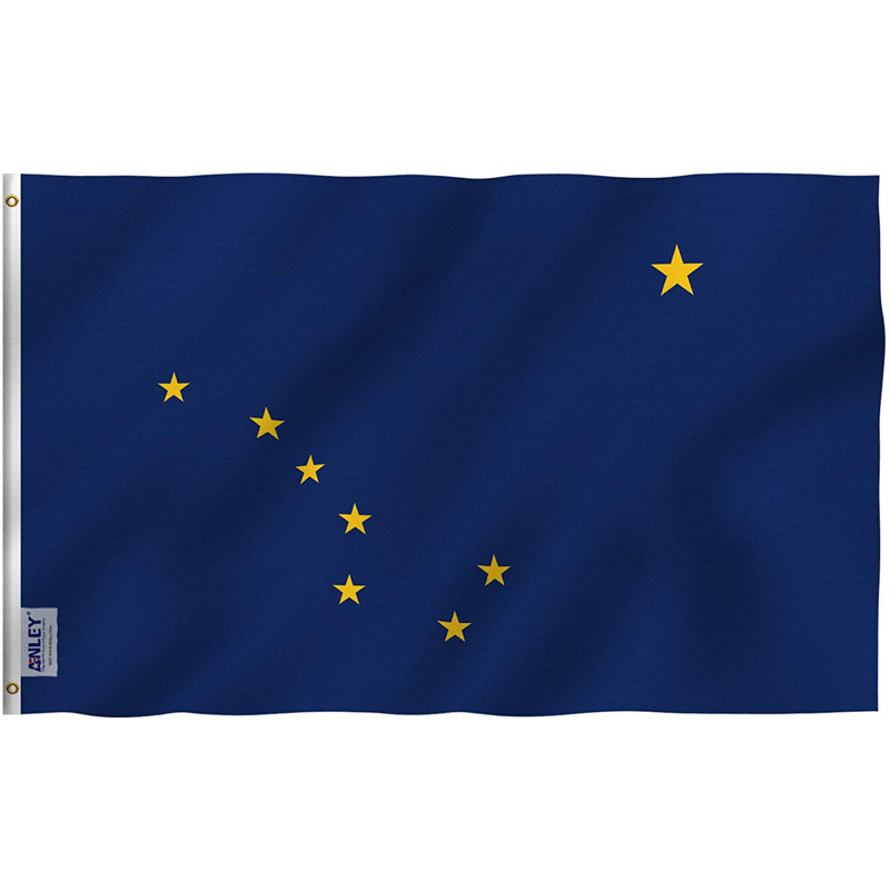 Drapeau de maison américain en polyester 36 x 60 po, Alaska