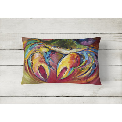 Crab Outdoor Reversible Throw Pillow