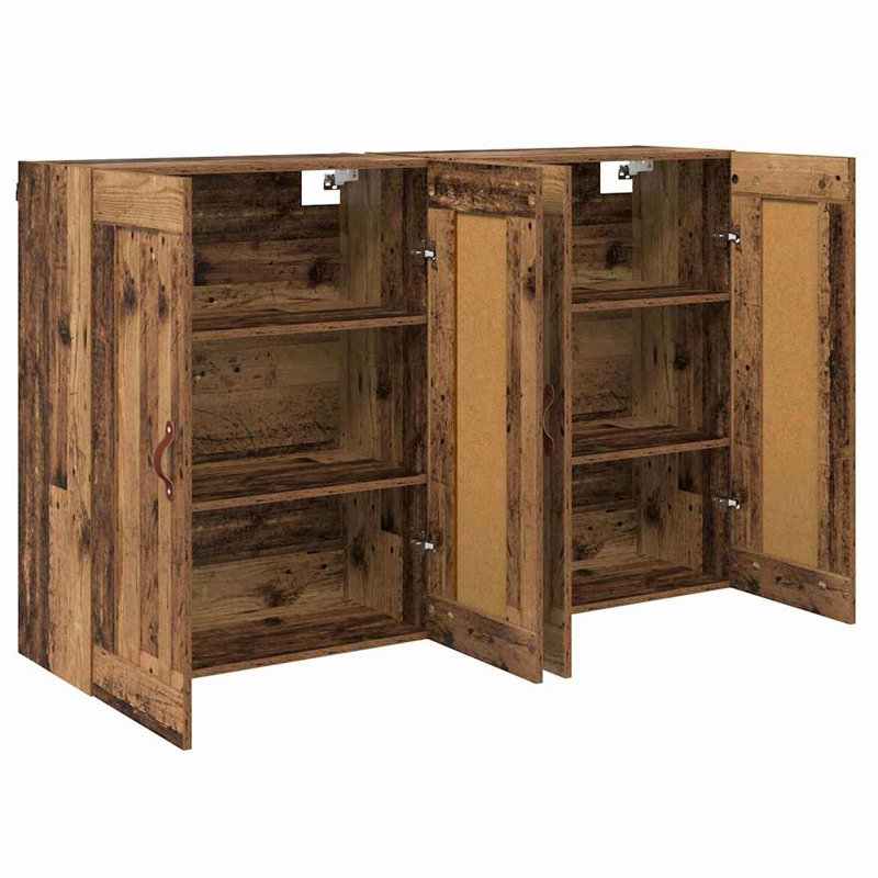  Wall-Mounted Cabinet 2 Pcs Black Oak 69.5 X 34 X 90 Cm, Old Wood