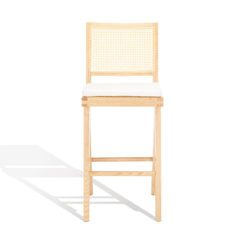 Colette Rattan Barstool, Bar Stool (28.7" Seat Height), Natural