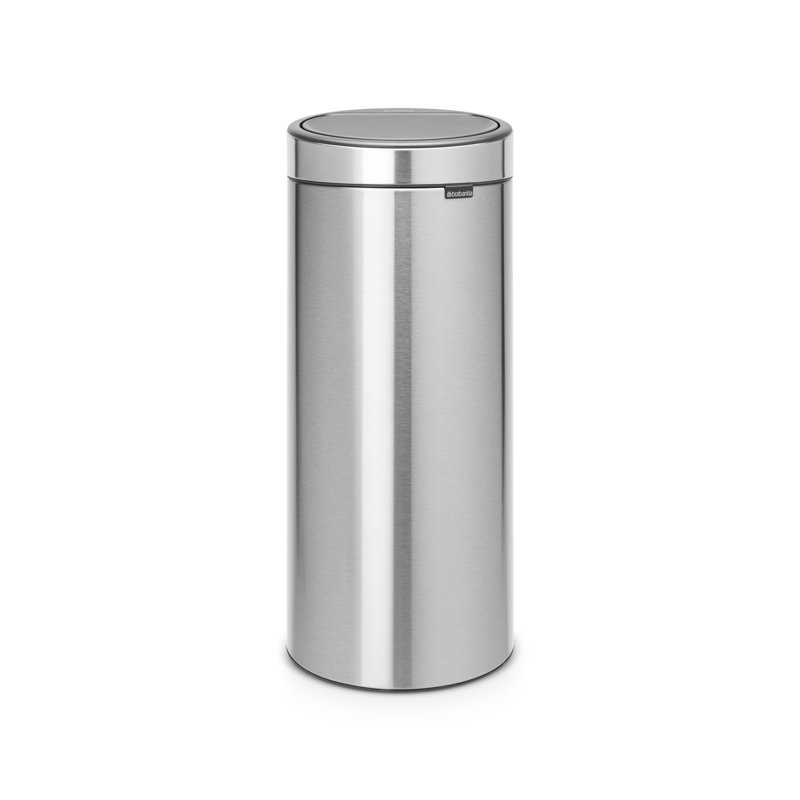 Poubelle à couvercle tactile 8 gallons Brabantia, Acier mat anti-traces de doigts