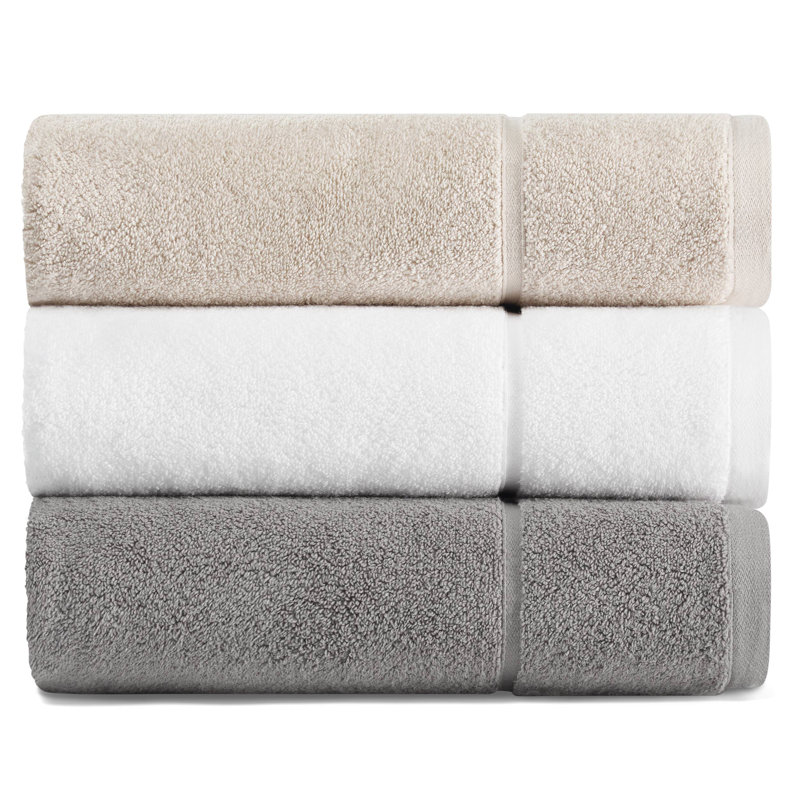 Ensemble de serviettes 100% coton 3 pièces Vera Modern, Blanc