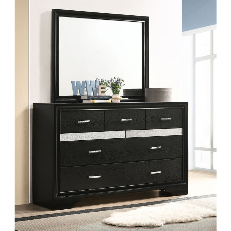Commode à 7 tiroirs avec miroir Annie
