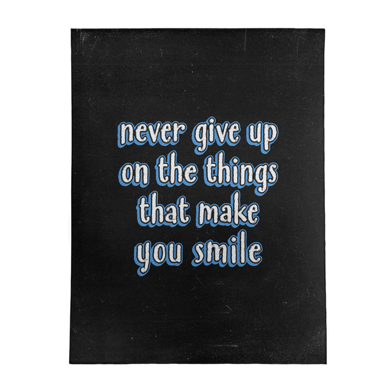 Tapis en chenille de polyester Quotes Joy & Perseverance, Rectangle 5 pi x 7 pi