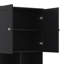 Armoire de rangement pour plancher de salle de bain haute et large, armoire avec 4 portes, tablettes réglables, tablettes ouvertes multi-couches-345219575