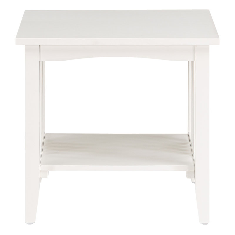 Wenger Solid Wood End Table, 19" H x 20" W x 20" D, White