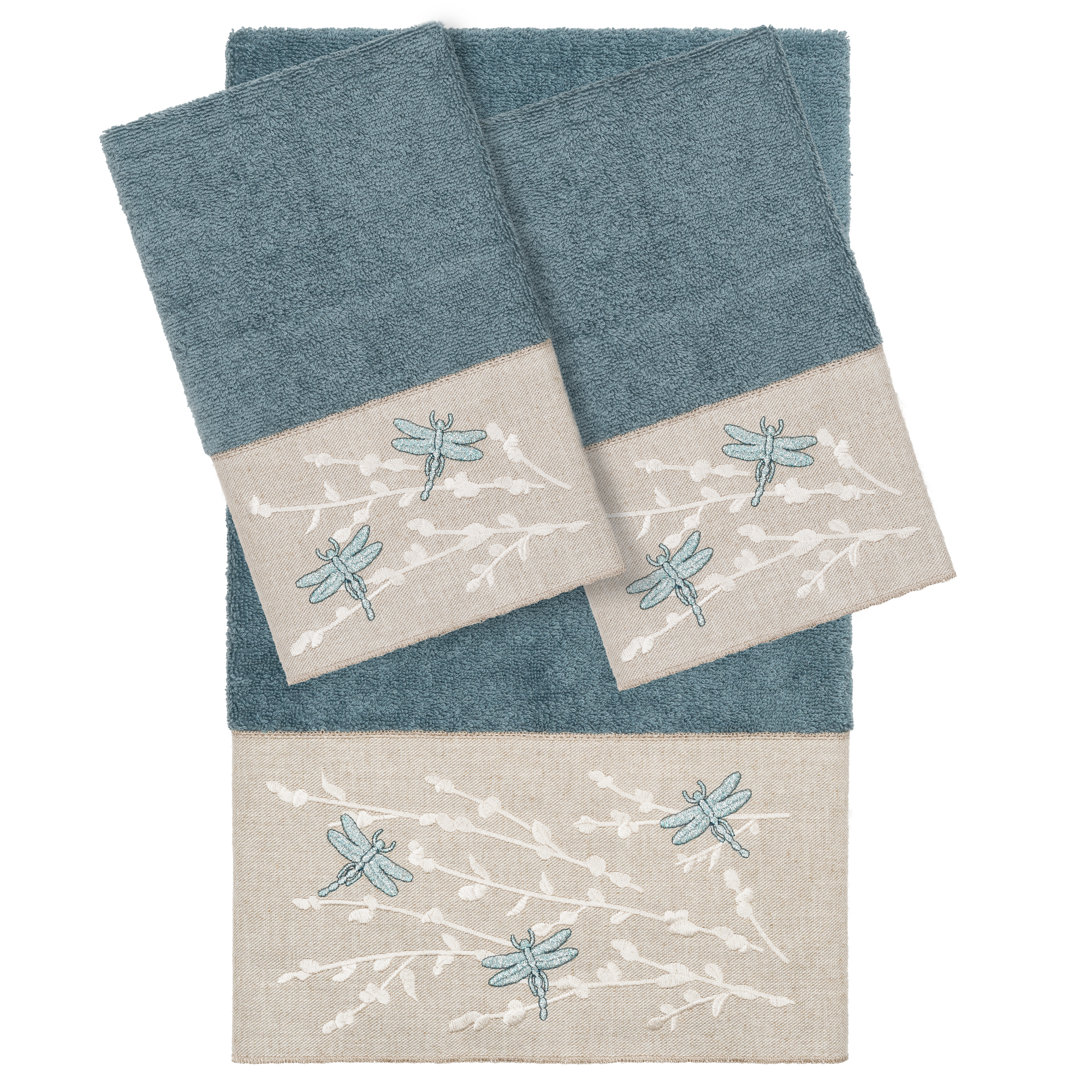Braelyn 1BT2HT Towel Set 3 Piece Turkish Cotton Towel Set Linum Home Textiles 