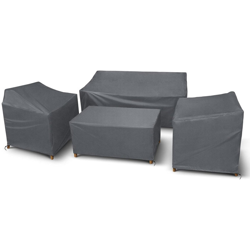 Outdoor Conversation Set Cover, 13" H x 45" W x 25" D, Gray
