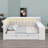 All-in-One Sleep and Study Daybed with Upholstered Backrest, Bookcase, Pull-Out Guest Bed, Power Hub, and Ambient LED Strips-134013213
