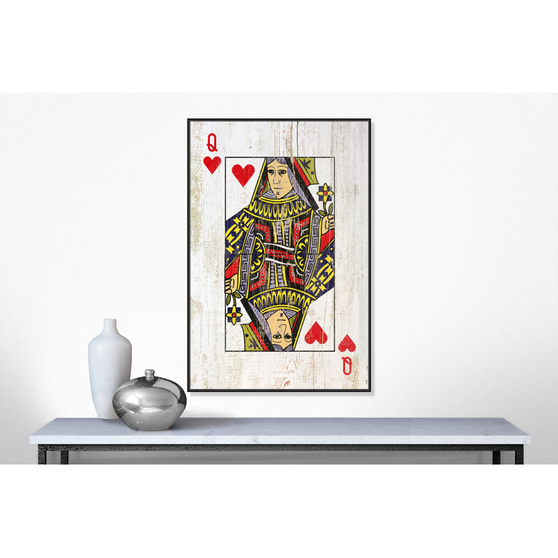 «Card Queen of Hearts - Floater Frame», impression sur toile, H 61 po x l 41 po x P 2 po