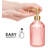 Pink glass bathroom accessory set