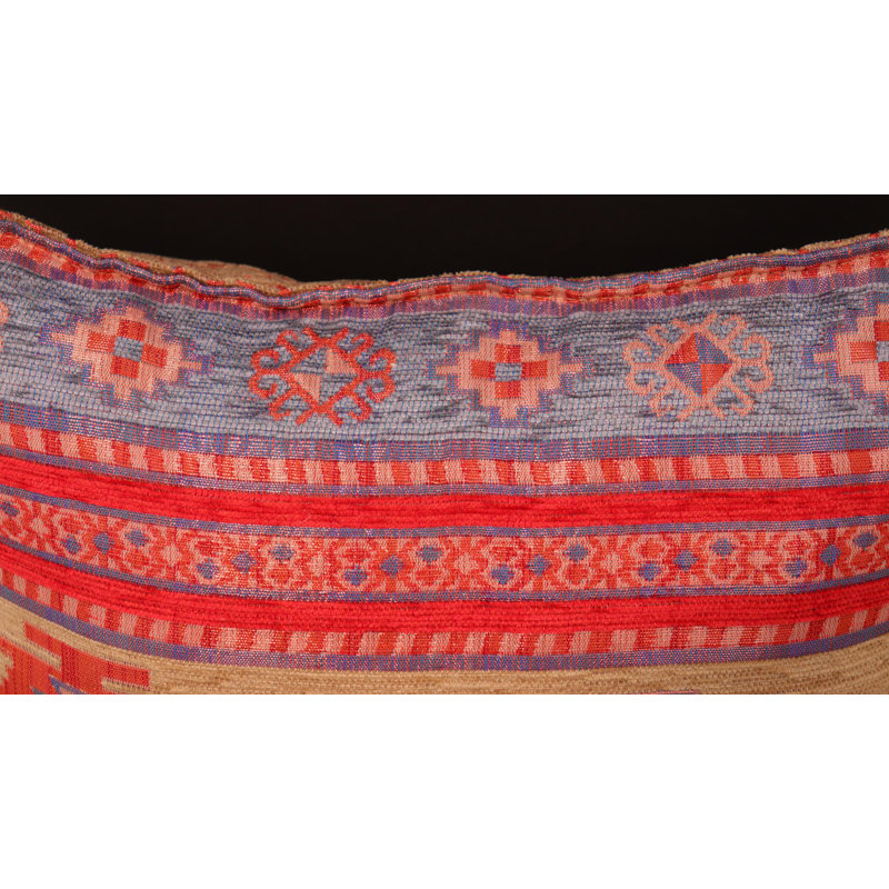 Southwestern Pillows Tassels Chenille Reversible Throw Pillow, Tan/Blue