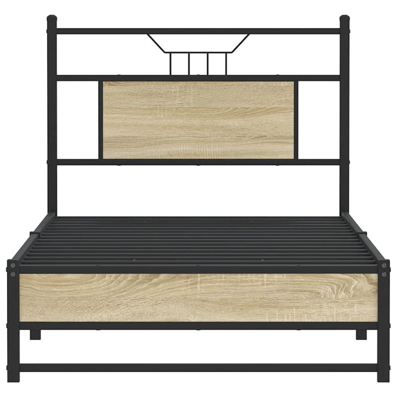 Bed Frame Without Mattress Engineered Wood, Small Single (2'6), Sonoma Oak