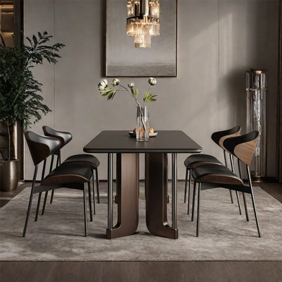 European simple light luxury dining table set