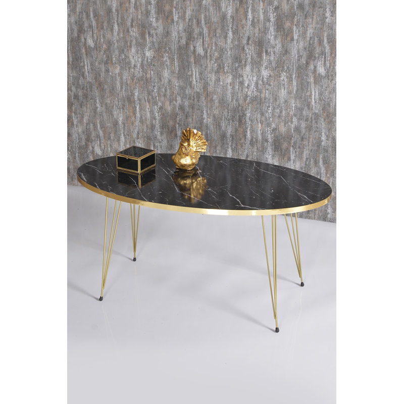 Ione 35cm Console Table, Black Marble
