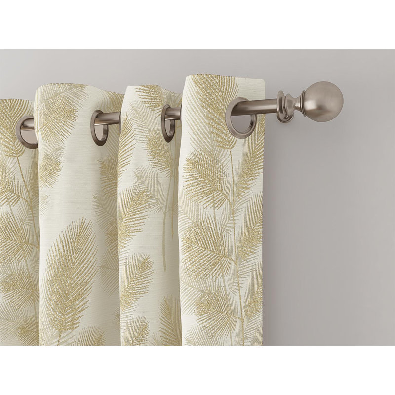 Rideau en polyester Takia, Blanc cassé
