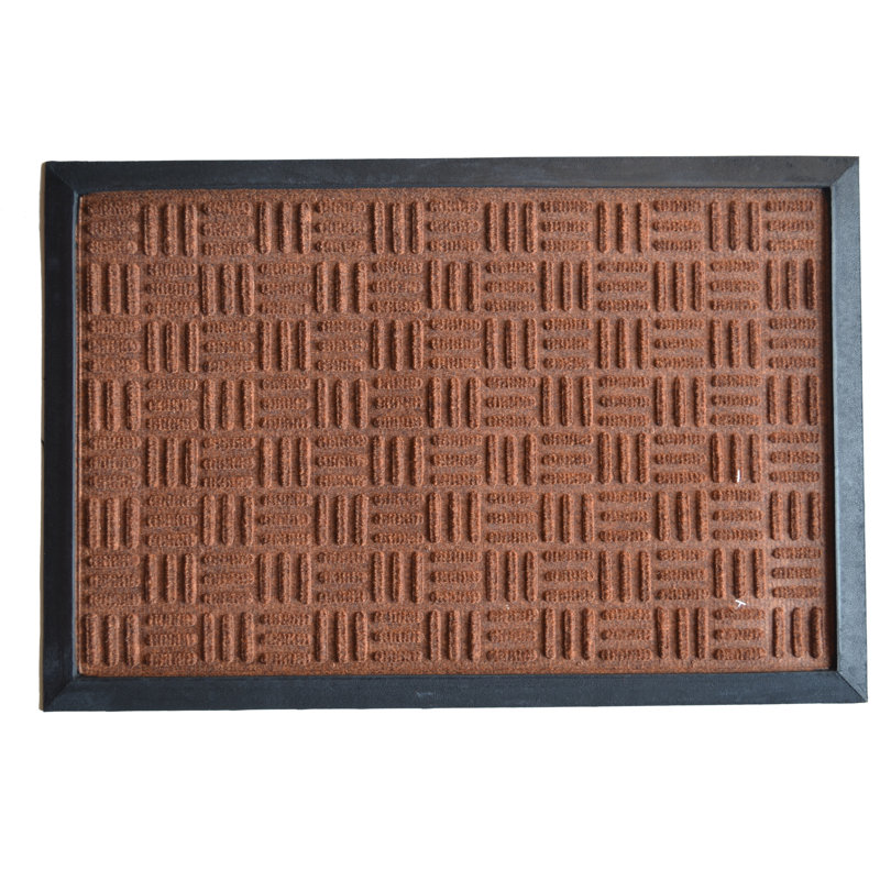 Tapis de porte extérieur antidérapant Wallach, Rectangle 2 pi x 3 pi