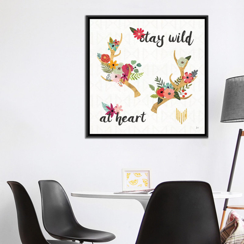 «Boho Beauty II», impression sur toile, H 37 po x l 37 po x P 1,5 po, Toile avec cadre noir, Pas de tapis