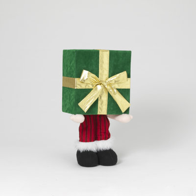 Animated USB Electric Fabric Gift Box Figurine 18.5"H