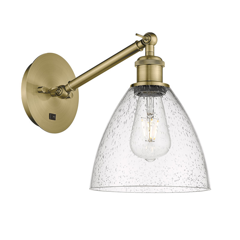 Shauna Steel;Cast Brass Armed Sconce, No Bulb Included, Antique Brass