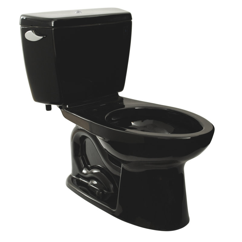 Drake® 1.6 GPF Elongated Two-Piece Toilet (Seat Not Included), Ebony, LEFT