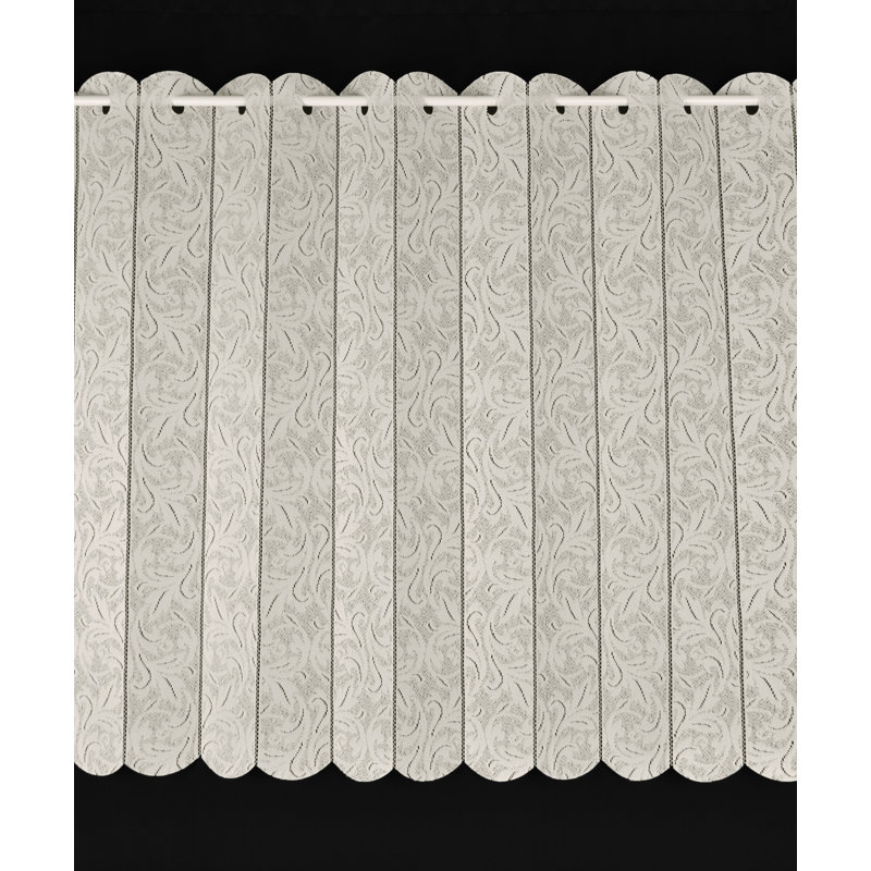 Zelman Semi Sheer Curtain Panel Pair Single Panel, White, 183cm Width x 61cm Drop