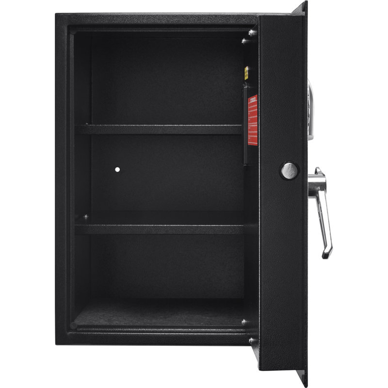 Black Steel Biometric Fingerprint Safe with Mounting Hardware