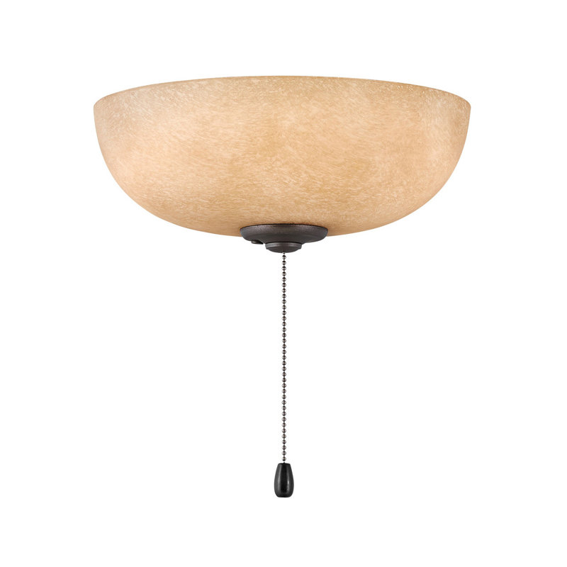 Ensemble de luminaire bol en verre givré Amber pour ventilateur de plafond, Crème