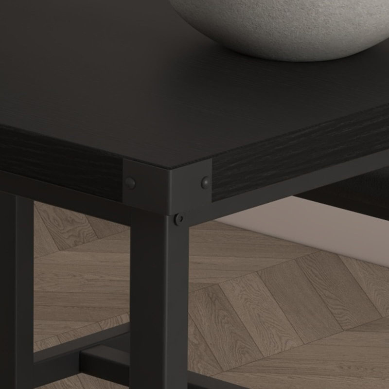 Table de salle à manger avec banc, Noir