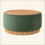 Repose-pieds rond avec pieds en bois massif, table basse moderne avec couvercle réversible, structure en bois, repose-pieds en chenille pour le salon, aucun assemblage requis-129579040